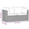 vidaXL Garden Sofa Black Poly Rattan Medium Modular Garden Sofa