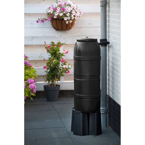 Nature Rain Barrel Black UV-resistant polyethylene Slimline