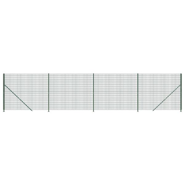 vidaXL Wire Mesh Fence with Flange Green 7.2x32.8'