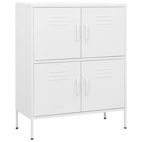 vidaXL Storage Cabinet White Steel 31.5 x 13.8 x 40.0 in