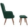 vidaXL Relaxing Chair With Stool Dark Green