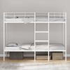 vidaXL Bunk Bed White Steel Twin Bunk Bed Rectangular Minimalist