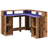 vidaXL Desk Old wood Engineered wood L-shaped, Compact Desk