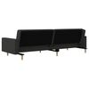 vidaXL Sofa Bed Black Fabric (100% polyester), wood, plastic 2-seater