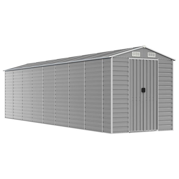 vidaXL Garden Shed Light grey Galvanized Steel Large Garden Shed