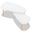 vidaXL Coffee Table Set of 2 White Solid pinewood, MDF Medium Durable