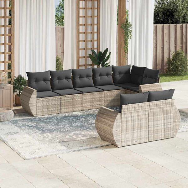 vidaXL Garden Sofa Set Light Grey (Sofa), Dark Grey (Cushions)