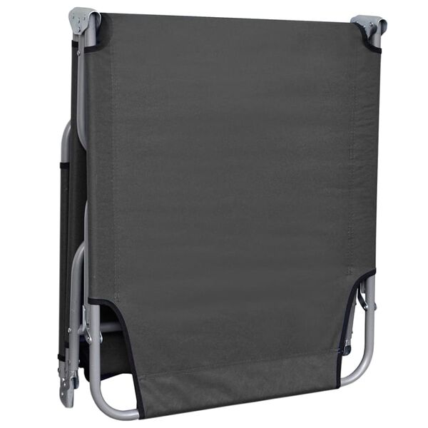 vidaXL Sunlounger Grey Powder-coated steel 74.4 x 22.8 x 10.6 in