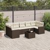 vidaXL Garden Sofa Set Brown, Cream White