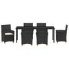 vidaXL Garden Dining Set 7 pcs Black Poly Rattan