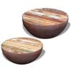 vidaXL Coffee Table Set of 2 Multicolour Reclaimed wood Small Durable