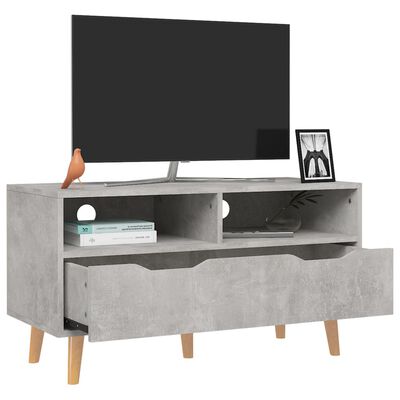 vidaXL TV Cabinet Concrete Gray 35.4"x15.7"x19.1" Chipboard