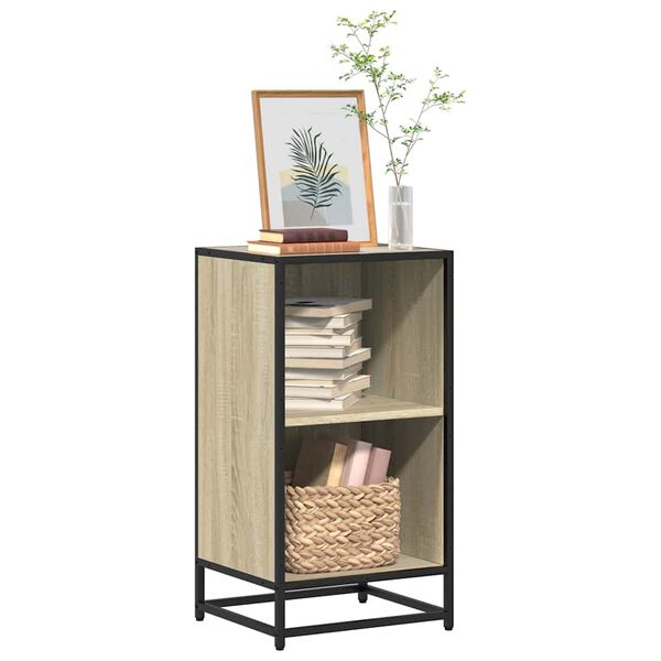 vidaXL Book Cabinet Sonoma oak Engineered wood, Metal Compact