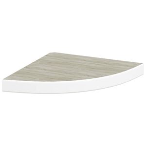 vidaXL Wall Corner Shelf Oak and White 13.7"x13.7"x1.4" MDF