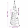 vidaXL Christmas Tree with 130 LEDs Natural 82.7" Solid Ash wood