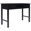 vidaXL Desk Black Paulownia wood Medium Desk Rectangular Vintage