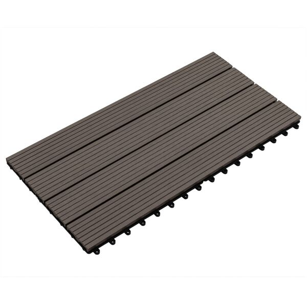 vidaXL Decking Tiles 6 pcs WPC 23.6"x11.8" 11.6 ft&sup2; Dark Brown