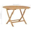 vidaXL Outdoor Table Teak Solid Teak Wood Medium Foldable