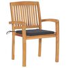 vidaXL Garden Chair Set of 4 Natural wood Solid teak wood Medium