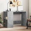 vidaXL Desk Concrete Gray Engineered Wood Medium Storage Desk