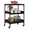 vidaXL Kitchen Trolley Black 23.6"x16.1"x31.7" Engineered Wood