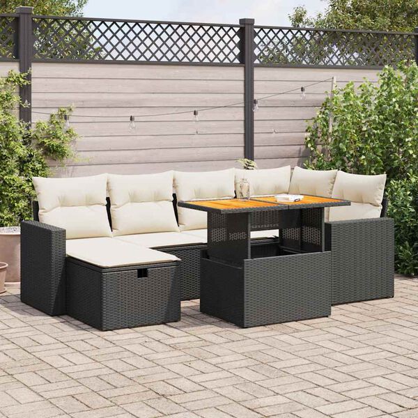 vidaXL Garden Sofa Set Black