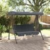 vidaXL Garden Swing Bench Dark grey Powder-coated steel Large