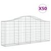 vidaXL Arched Gabion Baskets 50 pcs 78.7"x11.8"x31.5"/39.4" Galvanized Iron