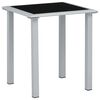 vidaXL Outdoor Table Black and Silver Powder-coated steel, tempered glass