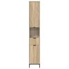 vidaXL Bathroom Cabinet with Door Sonoma Oak 12.40 x 12.99 x 74.80 in
