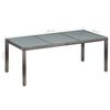 vidaXL Dining Set Gray and dark gray PE rattan, glass, powder-coated steel