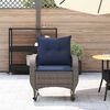 vidaXL Patio Rocking Chair with Cushions Gray Poly Rattan