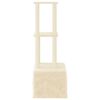 vidaXL Cat Tree Cream Engineered wood, plush, sisal 52.6 in tall Durable