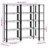 vidaXL 5-Layer Storage Shelves 3 pcs Anthracite Steel&Engineered Wood