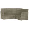 vidaXL 2 Piece L-shaped Couch Sofa Set with Cushions Grey Poly Rattan