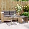 vidaXL Garden Sofa Set Beige and Light Grey PE Rattan 2-Seater