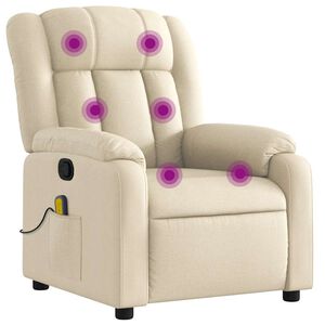 vidaXL Massage Recliner Chair Cream