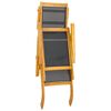 vidaXL Deck Chair Black, Natural Wood Solid Acacia Wood, Textilene