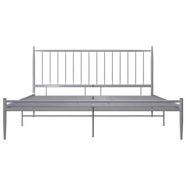 vidaXL Bed Frame Grey Powder-coated metal Full Durable Bed Frame