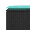 vidaXL Patio Bench with Cushion Black 43.3"x15.7"x17.3" Poly Rattan