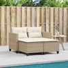 vidaXL Garden Sofa Beige PE Rattan Standard Removable Covers