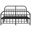 vidaXL Bed Frame Black Powder-coated steel King Size Bed Frame