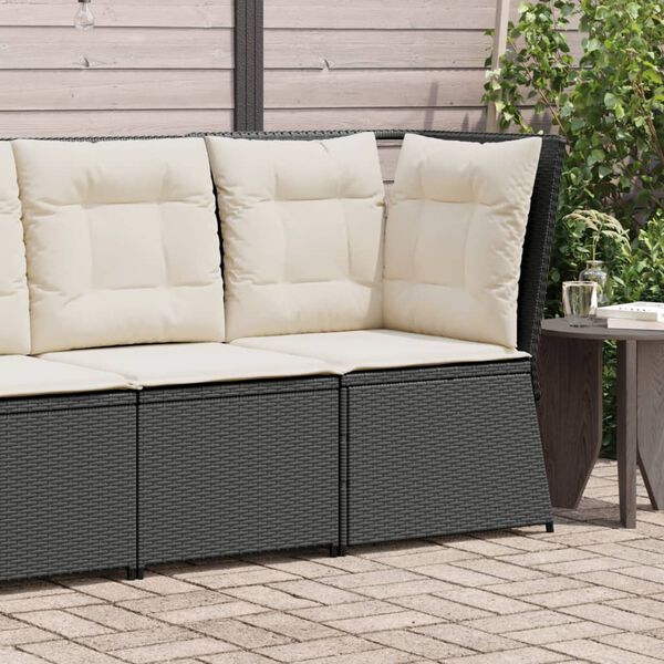 vidaXL Patio Sofa Black, Cream White