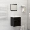 vidaXL Bathroom Furniture Set Black, White Engineered Wood, Ceramic Medium