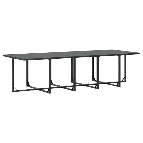 vidaXL Garden Dining Set 15 pcs Black Steel