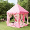 vidaXL Play Tent Pink Polyester Medium Portable Play Tent Hexagonal