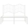 vidaXL Metal Bed Frame without Mattress with Headboard White 47.2"x74.8"