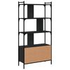 vidaXL Bookcase Black Engineered wood Medium Bookcase Rectangular