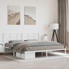 vidaXL Bed Frame White Steel Super King Bed Frame Rectangular Modern