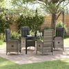 vidaXL Garden Dining Set with Cushion 5 pcs Grey Poly Rattan